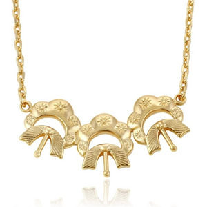 3 Symbolic Statement Gold Necklace 18k Gold Plated